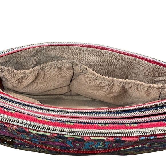 Sakroots elephant crossbody or clutch purse boho pattern 3 compartments - Picture 5 of 15